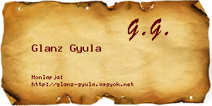 Glanz Gyula névjegykártya
